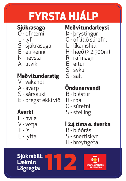 Fyrsta hjálp - Límmiði